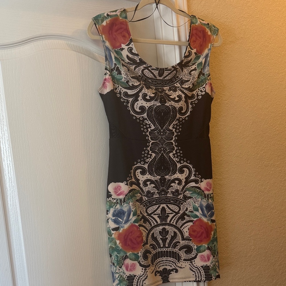 Guess Black and Multicolor Mini Dress